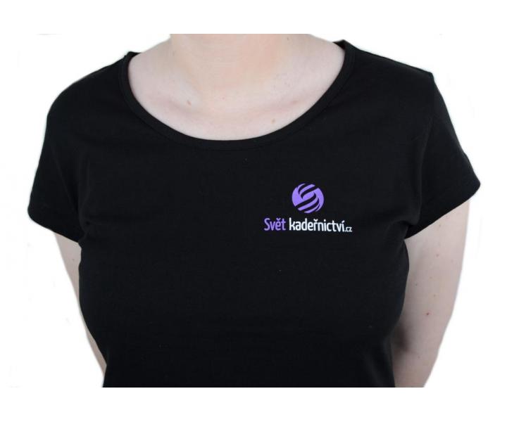 Triko s krtkym rukvom, okrhly vstrih - dmske, ierne XL