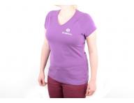 Tri�ko s kr�tkym ruk�vom, v v�strih - d�mske, fialov� S