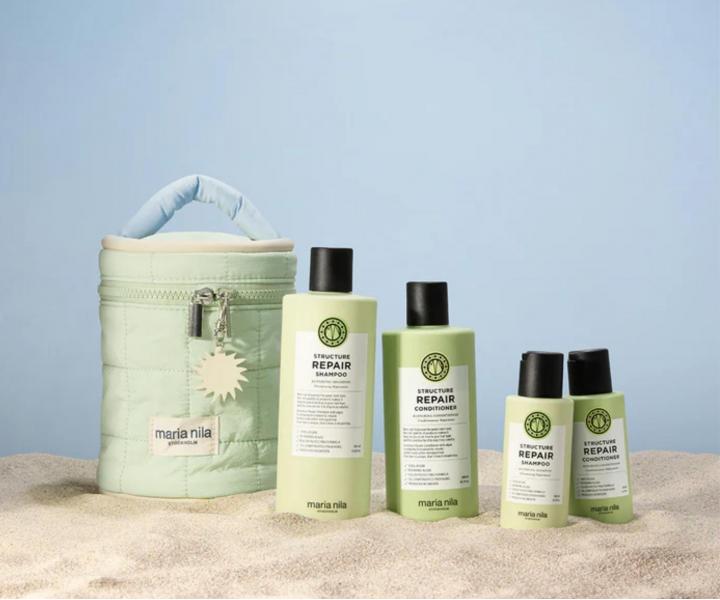 Dar�ekov� sada pre such� a po�koden� vlasy Maria Nila Structure Repair Beauty Bag + kozmetick� ta�ka zdarma