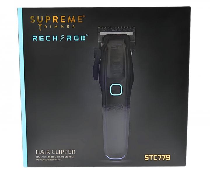 Profesion�lny strihac� stroj�ek s v�menn�mi bat�riami Supreme Trimmer Recharge STC779 - �ierny