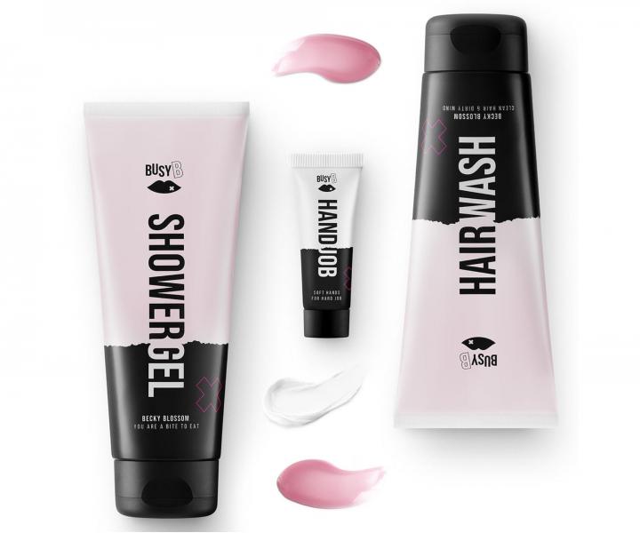 Darekov sada pre kompletn starostlivos o telo a vlasy BusyB Shower Set  Becky Blossom