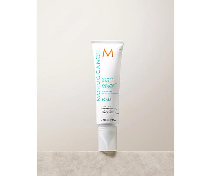 Predampnov istiaci peeling pre zdrav pokoku hlavy Moroccanoil Scalp Purifying Scrub - 125 ml