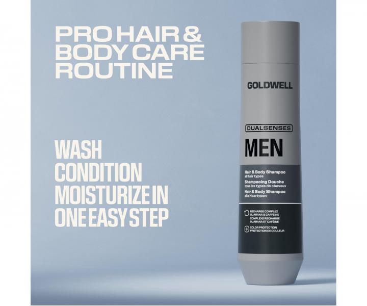Osvie�uj�ci �amp�n a sprchov� g�l pre mu�ov Goldwell Dualsenses Men Hair & Body Shampoo - 300 ml