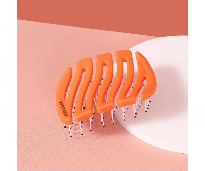Kefa na vlasy nylonov�mi �tetinami Sister Young Mila Pocket Hair Brush - oran�ov�