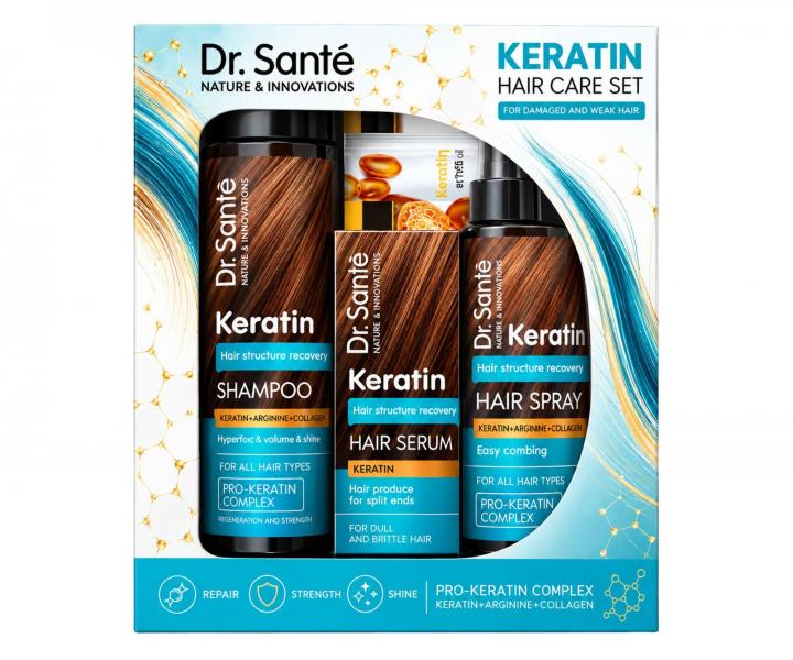 Dar�ekov� sada pre obnovu matn�ch a krehk�ch vlasov Dr. Sant� Keratin Hair Care Set