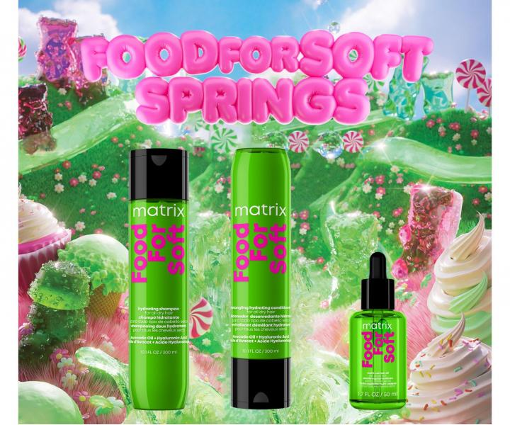 Dar�ekov� sada na hydrat�ciu a hebkos� such�ch vlasov Matrix Food For Soft Springs