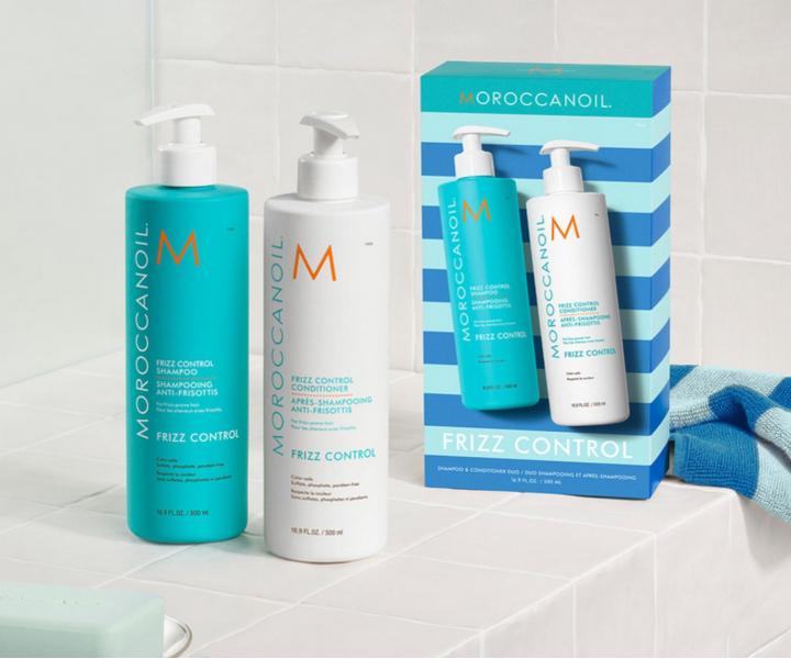 Dar�ekov� sada na uhladenie krepat�ch vlasov Moroccanoil Frizz Control Duo - 2 x 500 ml