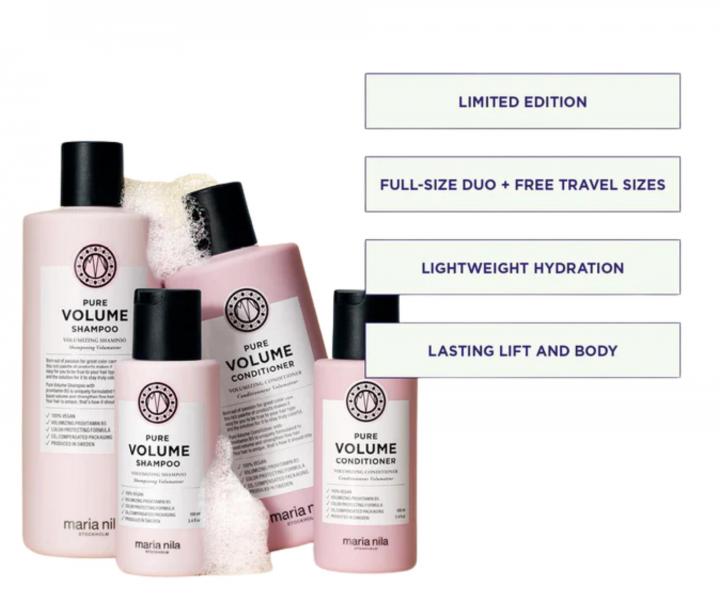 Dar�ekov� sada pre objem jemn�ch vlasov Maria Nila Pure Volume Beauty Bag + kozmetick� ta�ka zdarma