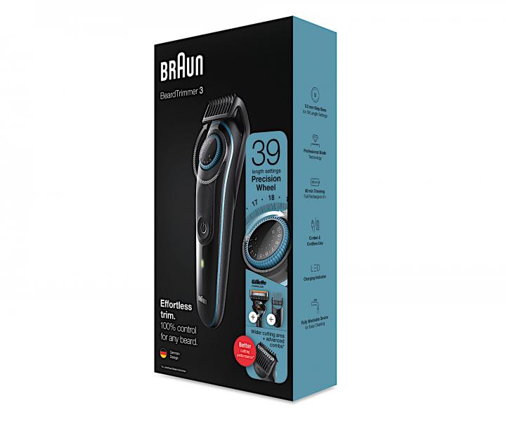Zastrih�va� vlasov a f�zov Braun BeardTrimmer 3 BT3340 + holiaci stroj�ek Gillette Proglide zadarmo