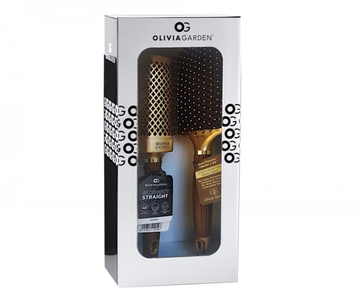 tvorhrann fkacia kefa na vlasy Olivia Garden Expert Blowout Straight Gold & Brown