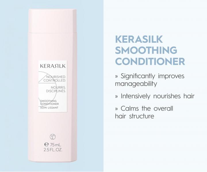 Dar�ekov� sada na vyhladenie krepat�ch a nepoddajn�ch vlasov Kerasilk Smoothing Travel Set + kozmetick� ta�ti�ka zadarmo