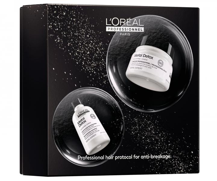 Dar�ekov� sada pre farben� a po�koden� vlasy Lor�al Professionnel Serie Expert Metal Detox Duo