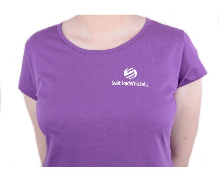 Tri�ko s kr�tkym ruk�vom, okr�hly v�strih - d�mske, fialov� M