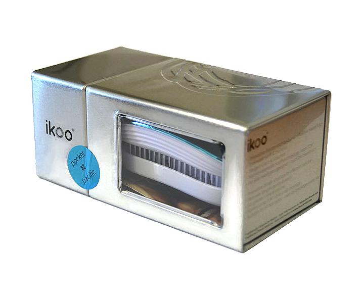 Cestovn� kefa na vlasy Ikoo Pocket Metallic Pacific - bielo-tyrkysov�