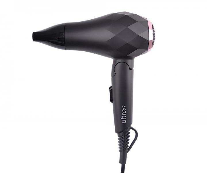 Cestovn fn na vlasy Ultron Mini Facette - ierny, 1000 W + klipsy do vlasov zadarmo