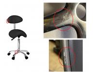 Taburet na kolieskach s opierkou Weelko NOBLE - ierny - II. akos, odreniny na podstavci a koenke