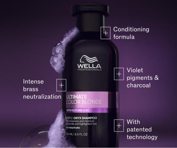 Neutraliza�n� �amp�n pre blond a mel�rovan� vlasy Wella Professional Ultimate Colour Blonde Onyx