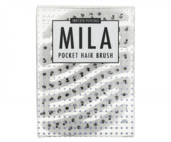 Kefa na vlasy s nylonov�mi �tetinami Sister Young Mila Pocket Hair Brush - biela