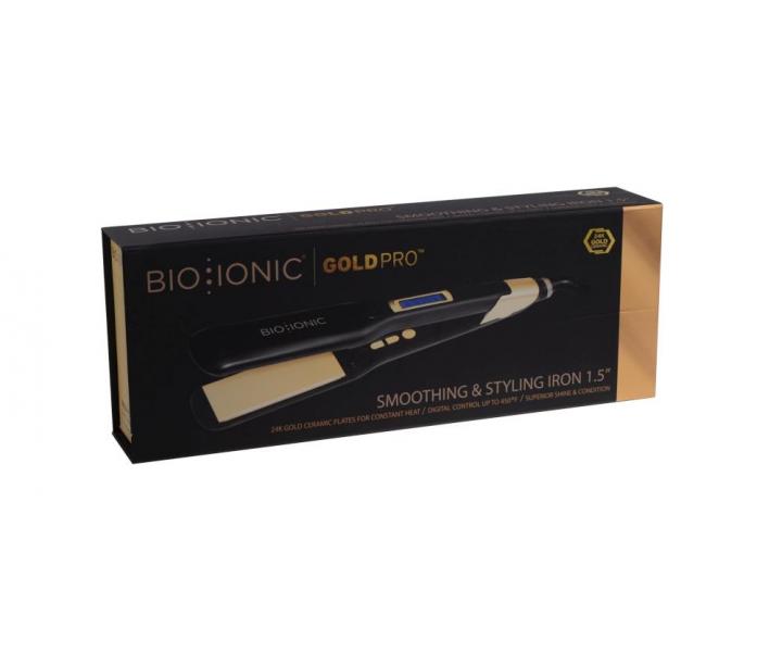 ehlika na vlasy Bio Ionic s obsahom 24K zlata, 38 mm - ierno-zlat