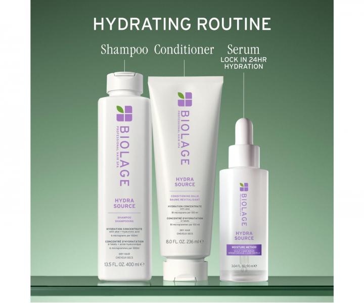 Lehk� hydrata�n� s�rum na vlasy a vlasov� poko�ku Biolage Hydra Source Moisture Method Scalp & Hair Serum - 90 ml