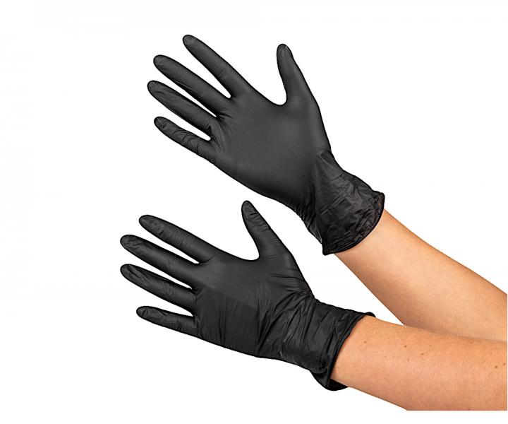 Jednorazov� nitrilov� rukavice Batist Flower Premium+ M - 100 ks, �ierne