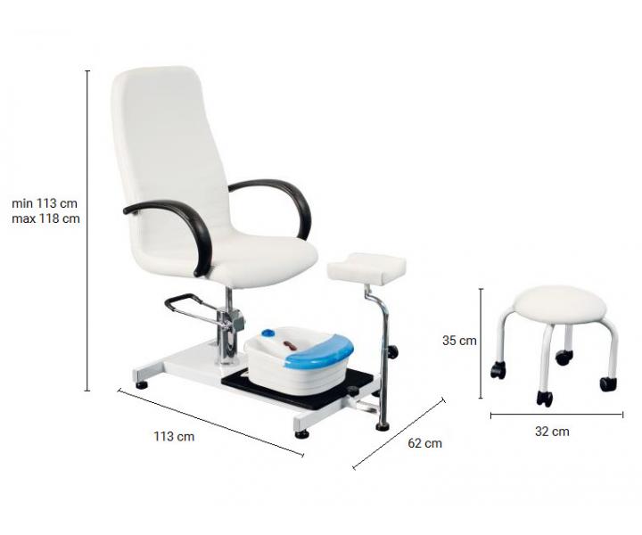 Pedik�rne sada Sibel - kreslo + podno�ka + stoli�ka - biela