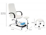 Pedik�rne sada Sibel - kreslo + podno�ka + stoli�ka - biela
