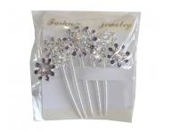 Svadobn� �trasov� hrebienok do vlasov - kvetinky - fialov�