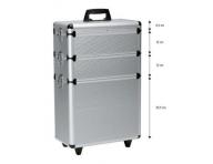 Sekcionlny kufor na kolieskach Sibel Modular - strieborn