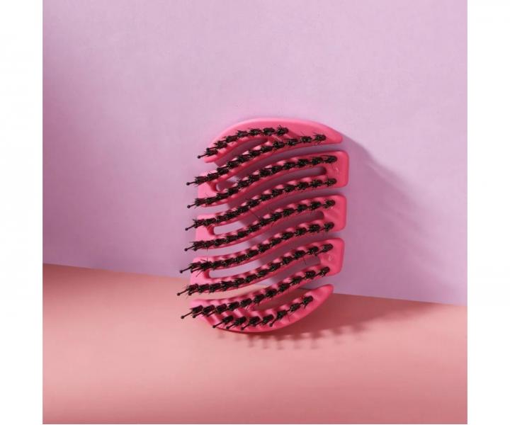 Kefa na vlasy s divia��mi a nylonov�mi �tetinami Sister Young Mila Pocket Hair Brush - tmavo ru�ov�