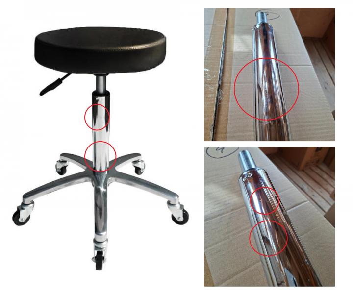 Taburet na kolieskach Hairway Comfort, �ierny - II. akos�, po�kriaban� piest
