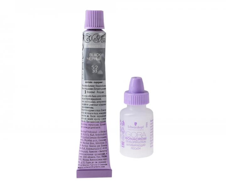 Sada na farbenie rias a obo�ia Schwarzkopf Professional Igora Bonacrom - �ierna