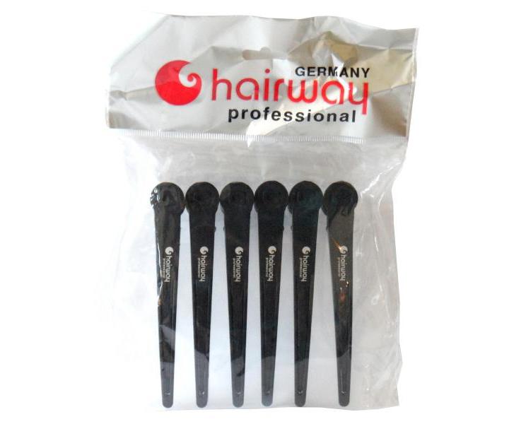 Karbonov klipsy do vlasov Hairway - 11,5 cm, ierne - 6 ks