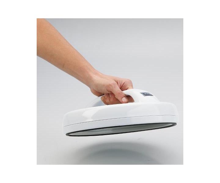 Okrhle zrkadlo s rukovou Sibel, bielo-ierne