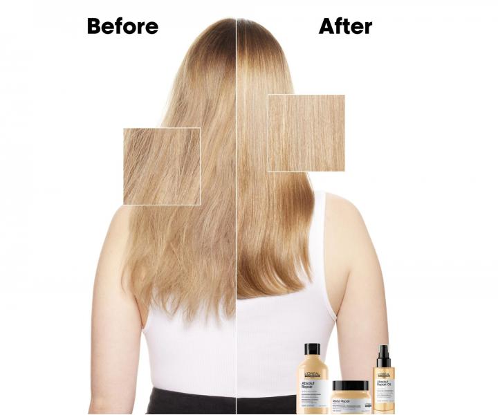 Maska pre vemi pokoden vlasy Loral Professionnel Serie Expert Absolut Repair Golden - 250 ml