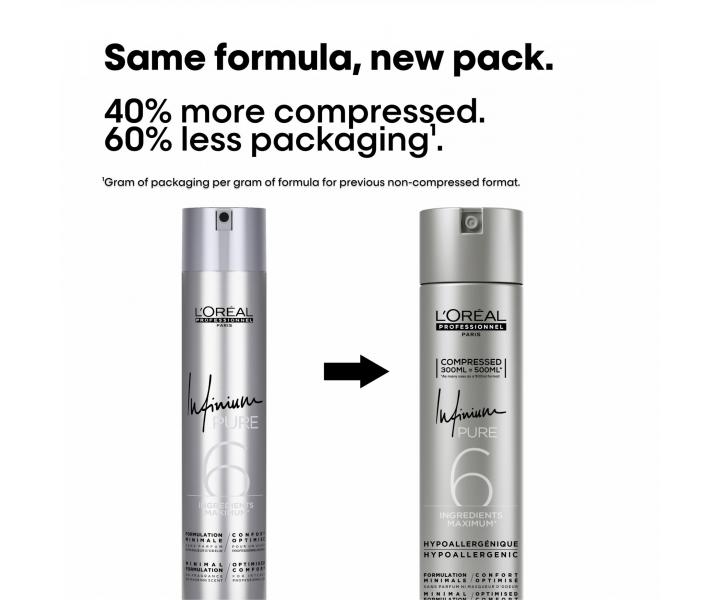 Hypoalerg�nny lak na vlasy s �ahkou fix�ciou Lor�al Professionnel Infinium Pure Soft - 300 ml