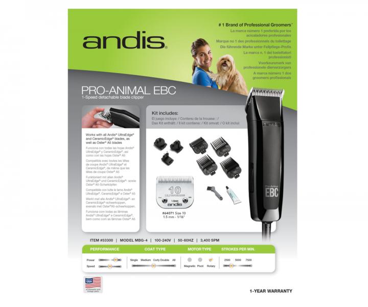 Profesionlny strojek na zvieraciu srs Andis EBC II 2 Speed - MGB-5 - rozbalen, pouit