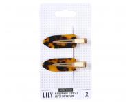 Spony do vlasov s podlo�kami Sister Young Lily Makeup Hair Clips Set - 6 cm, 2 ks - leopard� vzor
