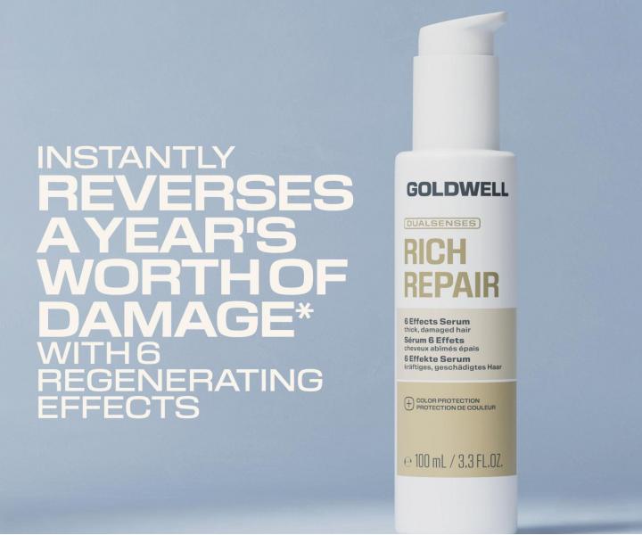 Bezoplachov� regenera�n� s�rum pre such� a po�koden� vlasy Goldwell Dualsenses Rich Repair 6 Effects Serum - 100 ml