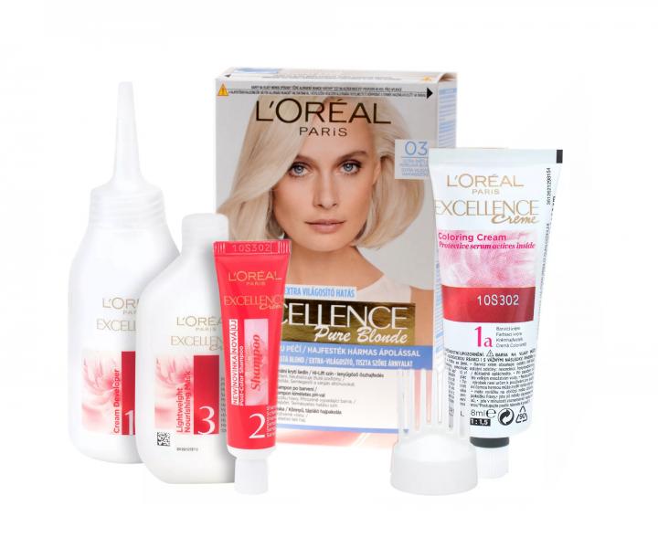 Permanentn� farba Lor�al Excellence Pure Blonde - 03 ultra svetl� popolav� blond