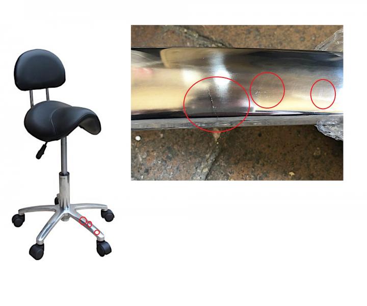 Taburet na kolieskach s opierkou Detail T2 - �ierny (38) - II. akos� - odreniny na podstavci