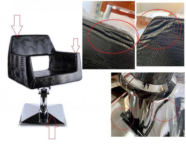 Kaderncke kreslo Detail Luxor - ierne (71) - II. akos - stiahnut koenka, odret podstavec