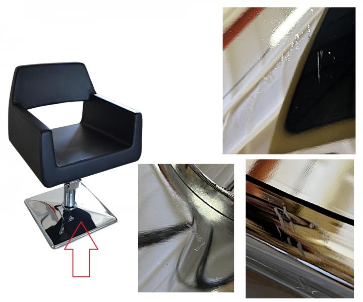 Kaderncke kreslo Detail Luxor - hladk ierne (77) - II. akos - odreniny na podstavci