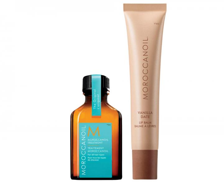Dar�ekov� sada olejovej starostlivosti a balzamu na pery Moroccanoil The Shine Suite Vanilla Date Tinted Lip Balm Gift Set