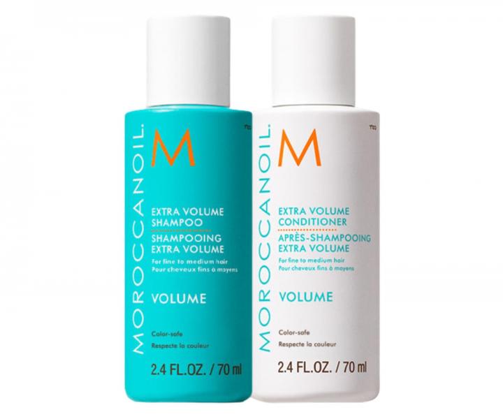 Cestovn� sada pre objem jemn�ch vlasov Moroccanoil Greetings From Volume + kr�m na ruky a ta�ti�ka zadarmo