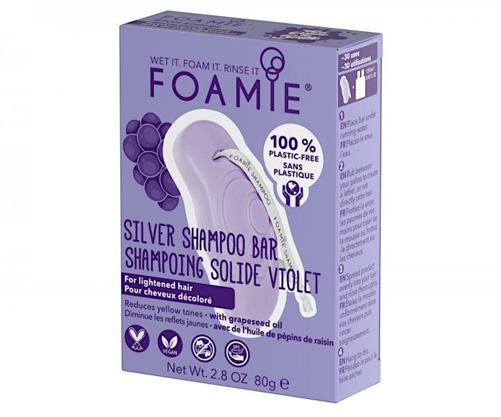 Tuh� �amp�n pre blond a zosvetlen� vlasy Foamie Shampoo Bar Silver Linings - 80 g