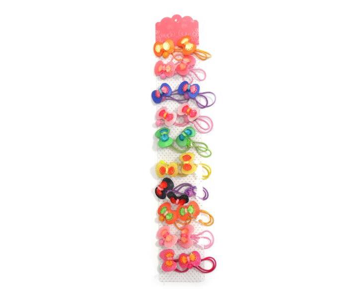 Gumiky do vlasov s malikou - 1 sada/20 ks, farebn
