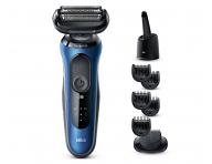 Plan�etov� holiaci stroj�ek s nab�jacou a �istiacou stanicou Braun Series 6 61-B7500cc - modr�