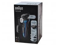 Plan�etov� holiaci stroj�ek s nab�jacou a �istiacou stanicou Braun Series 6 61-B7500cc - modr�