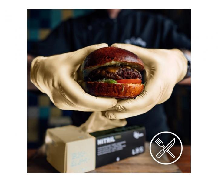 Nitrilov rukavice Espeon Nitril Sparkle - 100 ks, perleov zlat, vekos L